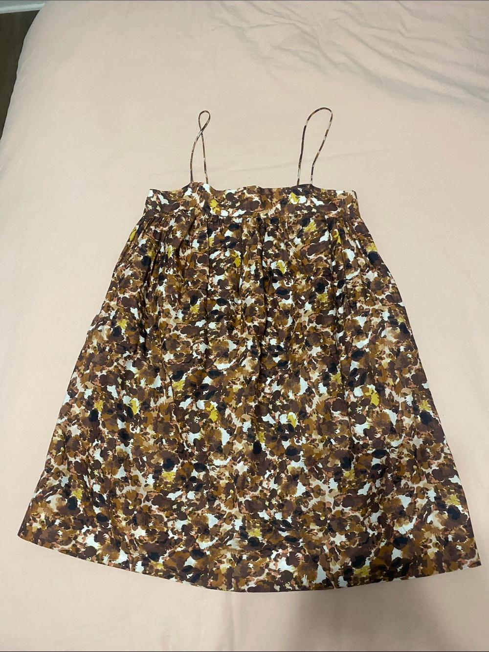 Anthropologie: Floral Brown A-Line Women's Dress